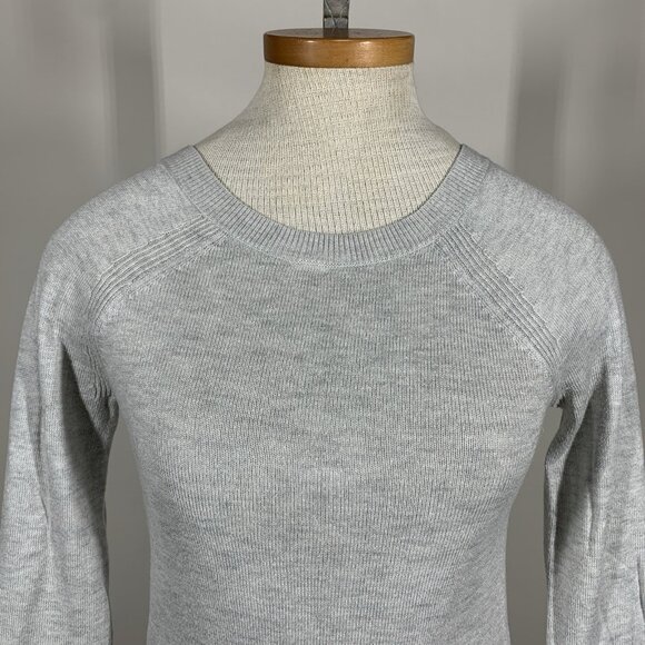 LULULEMON heathered Silver Ice gray cashmere Unity Drop Back sweater 6 - Picture 5 of 6